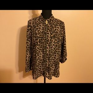 Michael Kors leopard print blouse size P/L